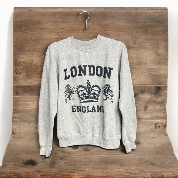 🌻London England UK Gray Sweatshirt Adult Size Small - Picture 1 of 5